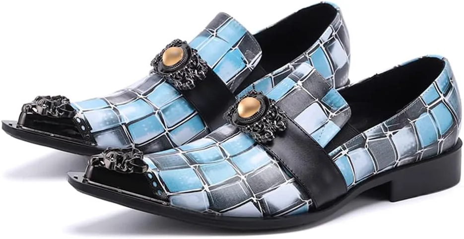 

Мужские модные туфли-лоферы Santimon, слипоны с металлическим украшением, головная часть, смокинг, формальные замшевые кожаные с тиснением, украшенные бусинами, с заостренным носком, свадебные туфли, синий