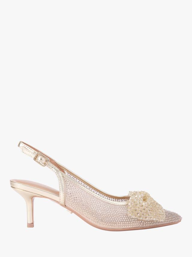 Туфли-лодочки Chiara с бантом и ремешком на щиколотке Carvela, Gold
