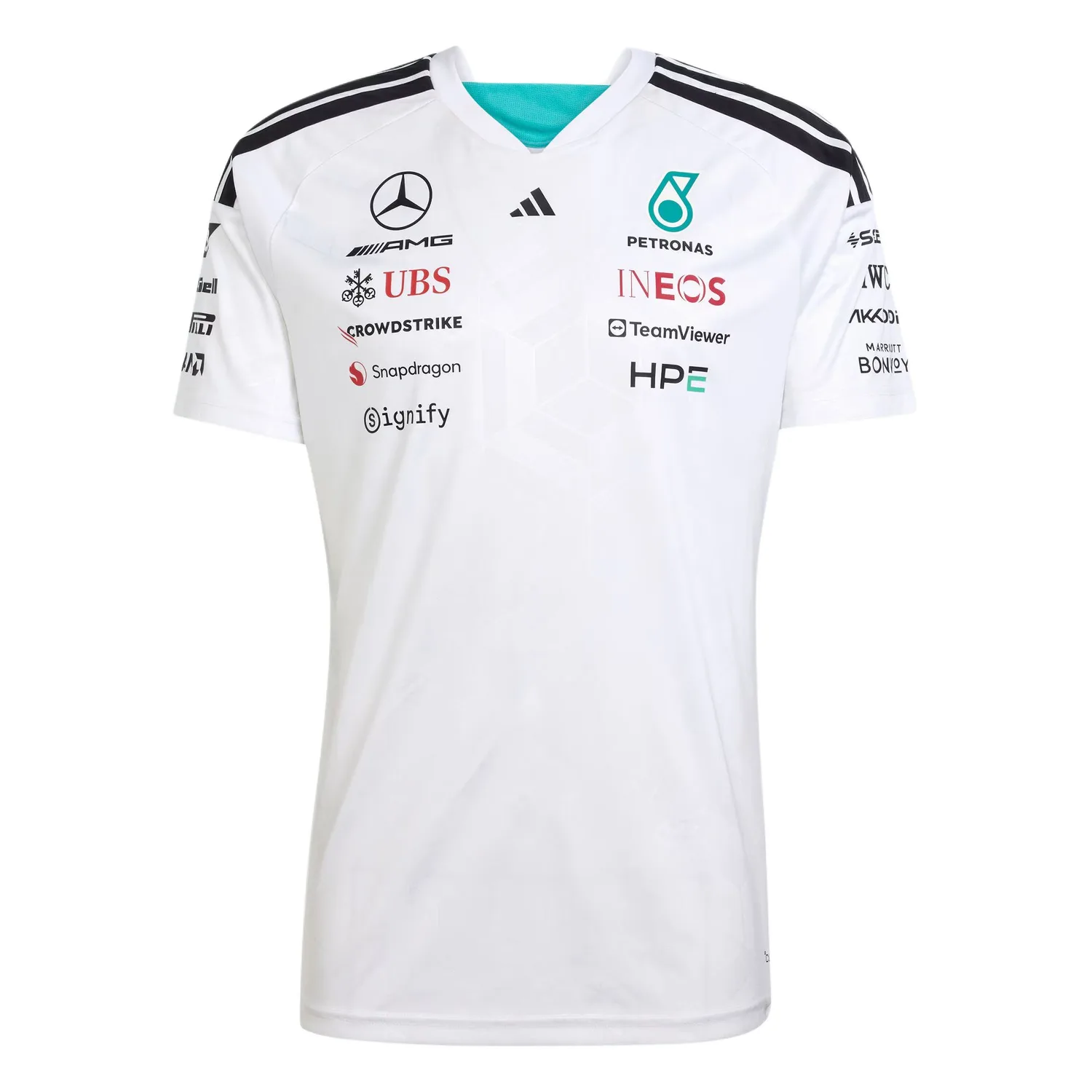 Футболка Mercedes AMG Petronas Formula 1 Team для мужчин, быстросохнущая Adidas, белый