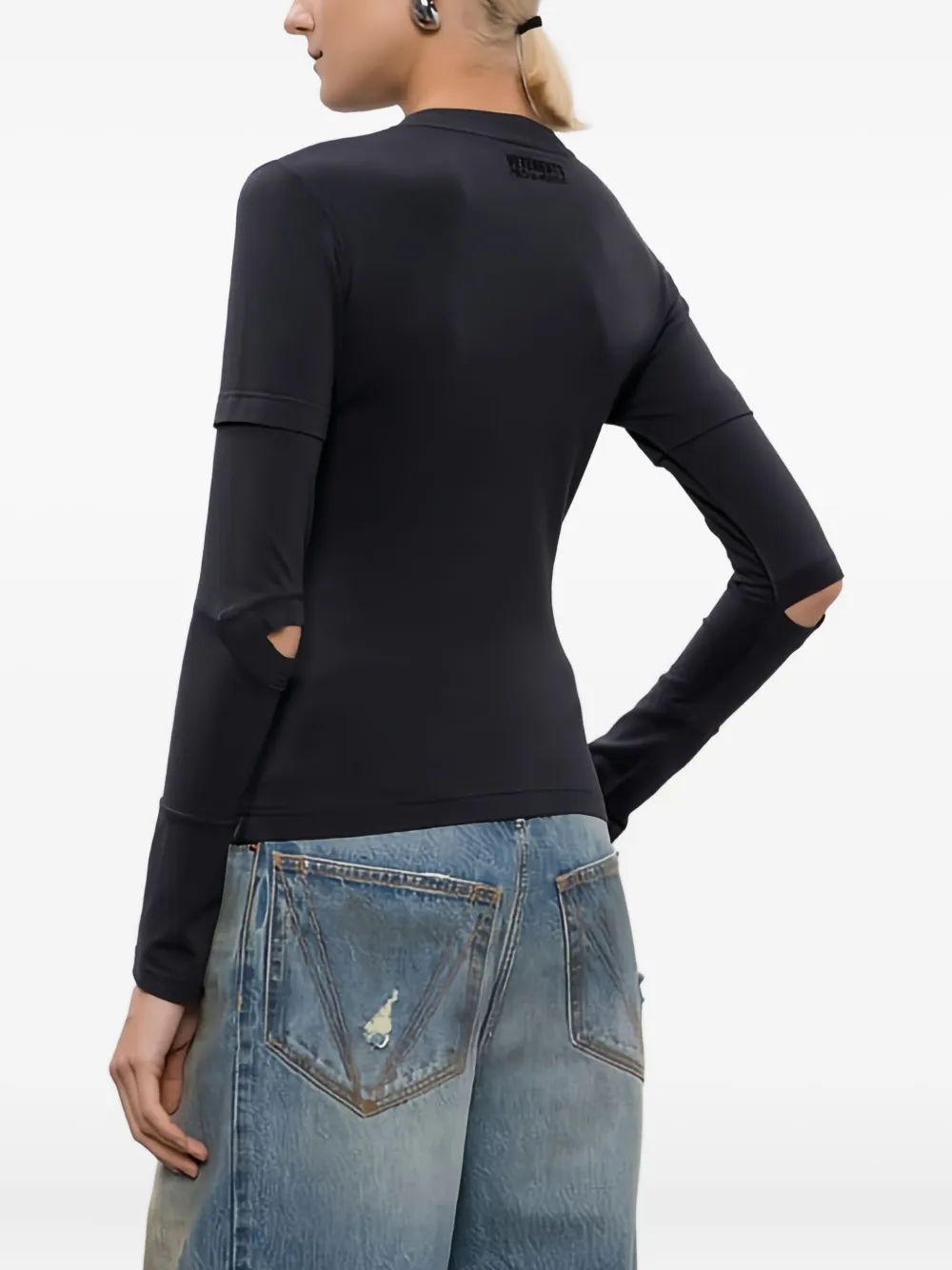Многоуровневая футболка с длинными рукавами Vetements, черный — фото 4