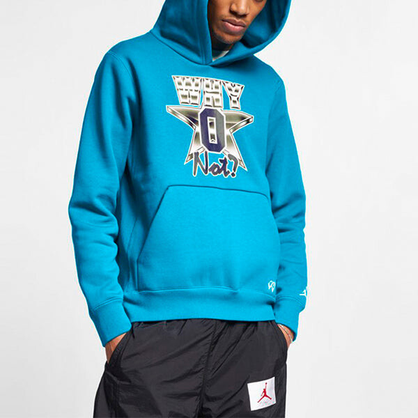 Толстовка Air Jordan x RW Crossover Way Not Sports Cartoon Printing Pattern Blue, синий — фото 4