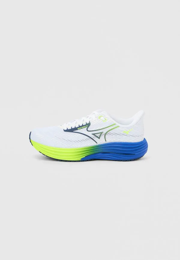 Кроссовки для бега по шоссе wave rider 29 Mizuno, White/Estate Blue/Lightning Yellow