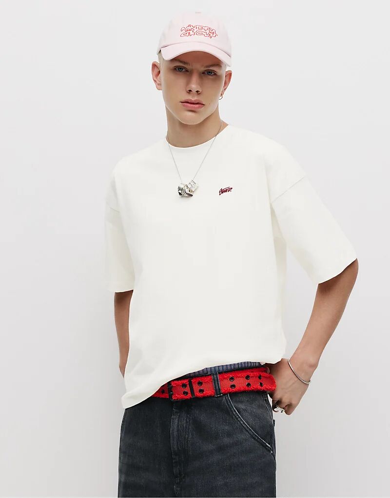 

Футболка свободного кроя Pull&Bear Stwd белого цвета