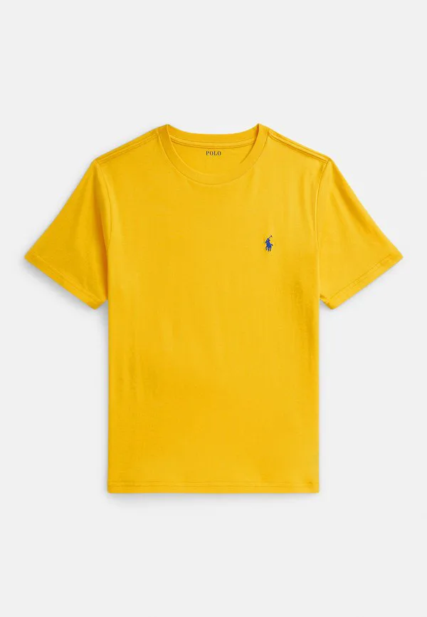Футболка с круглым вырезом из хлопкового трикотажа 714y, базовая футболка Polo Ralph Lauren, Racing Yellow/C7382