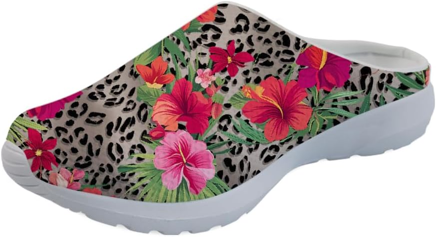 

Садовые тапочки, сабо, нескользящие рабочие сандалии для поваров, медсестер и мужчин с поддержкой свода стопы, с принтом колибри и ромашек Forchrinse, красный