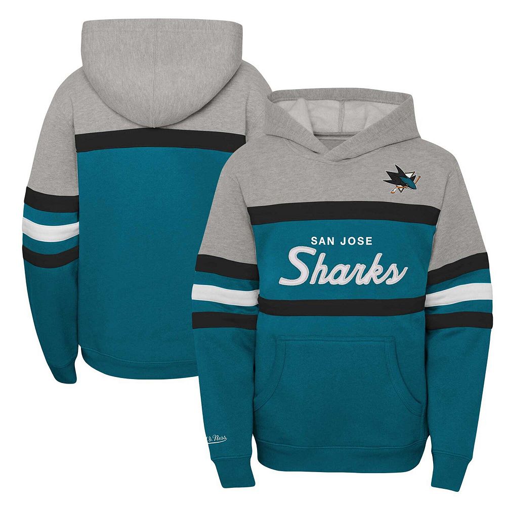 

Темно-бирюзовый пуловер с капюшоном для главного тренера Youth Mitchell & Ness San Jose Sharks, цвет Sks Blue