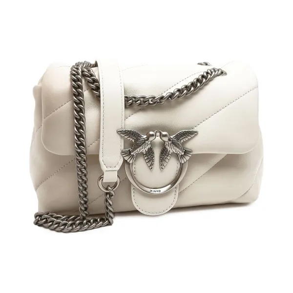 

Кожаная сумка через плечо Love Mini Puff cl Pltt Pinko, белый