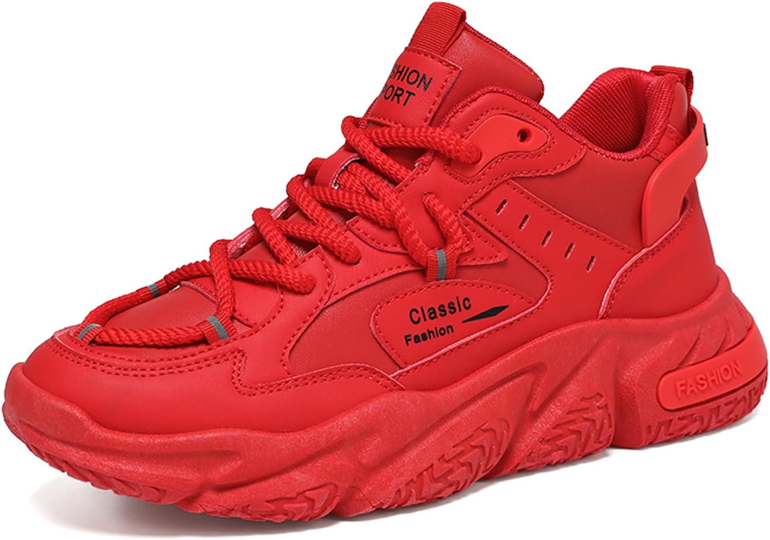 

Высокие кеды для мужчин Стильная спортивная обувь из искусственной кожи спортивные кроссовки для повседневной ходьбы Spwagym, Red-9