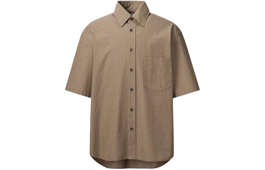 

UNIQLO Рубашка мужская каштаново-коричневая