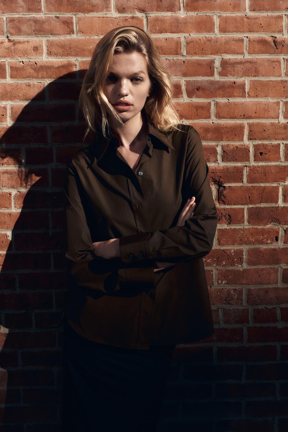 

Рубашка из поплина ZARA, шоколад