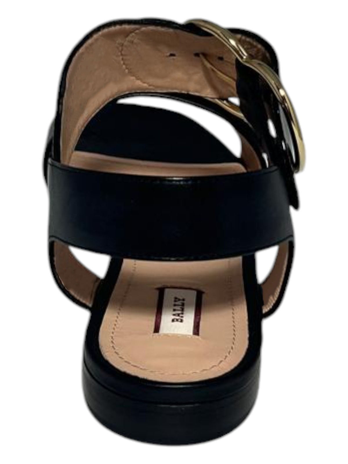 Женские сандалии Bally Casila 6225702 из черной кожи ягненка на плоской подошве — фото 4