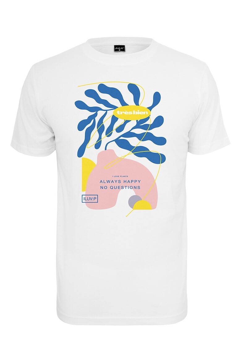 

Футболка с овальным вырезом и фигурным узором Mister Tee, белый