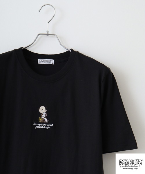 

Футболка с вышивкой и принтом PEANUTS, черный
