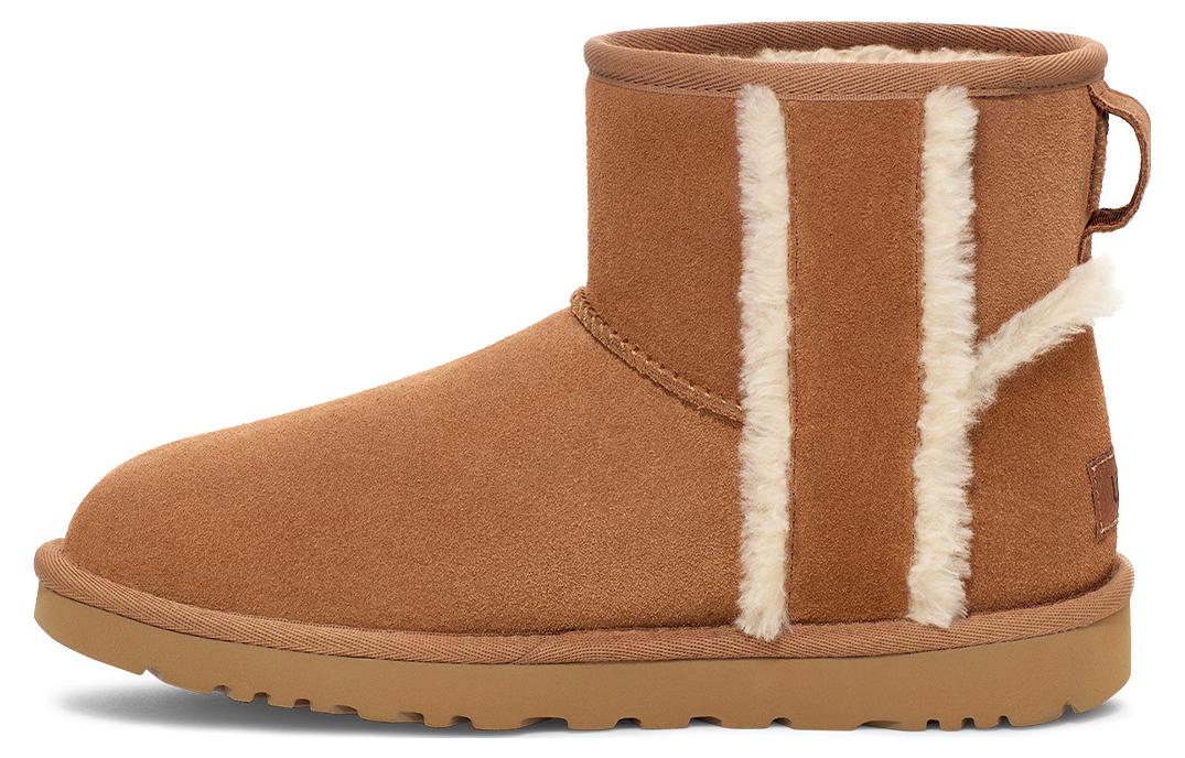 Ботинки женские UGG Classic Mini Shearling Logo, коричневый