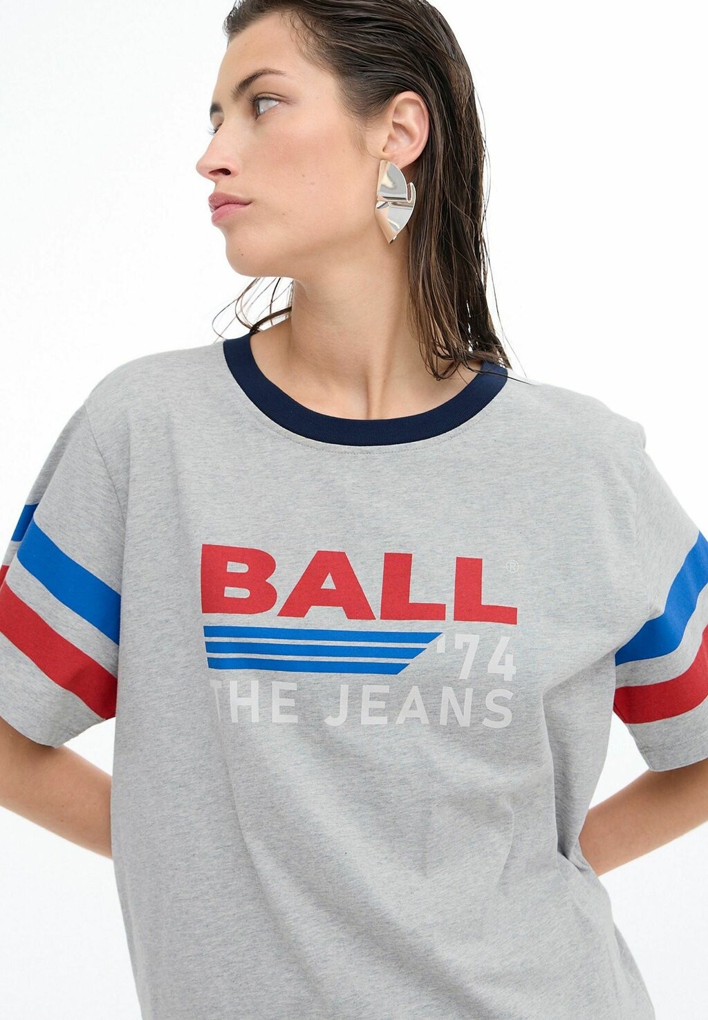 

Футболка с принтом BASILVIO BALL, серый
