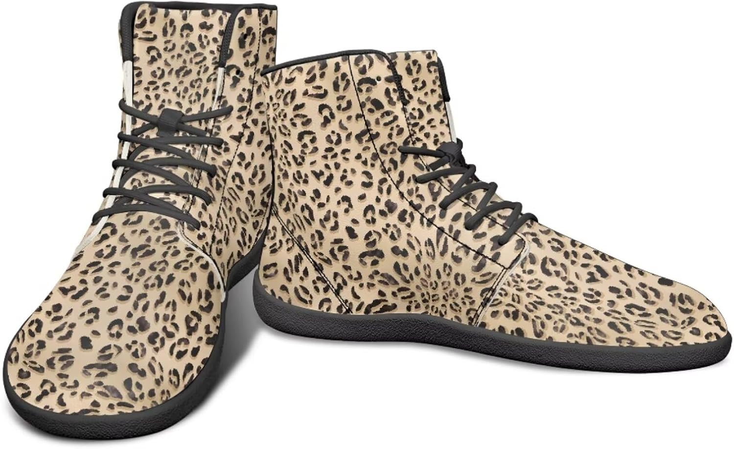 

Мужские кроссовки JoyLamoria на шнуровке высокой посадки для баскетбола, ходьбы и вождения, дышащие кроссовки, под цвет подсолнуха с узором Ацтек, Wild Leopard Print