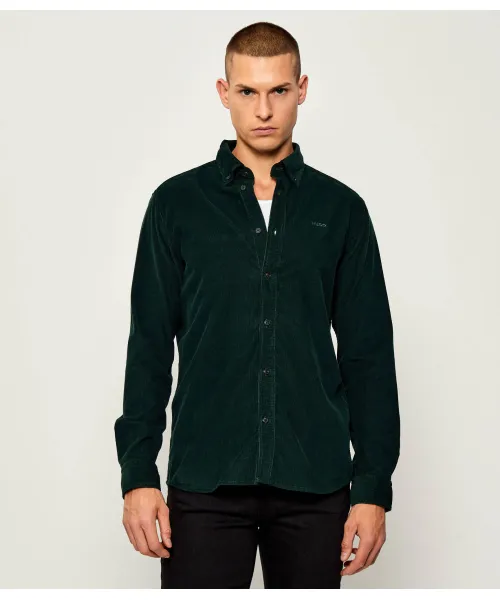 

Вельветовая рубашка Эпазо Straight fit Hugo, зеленый