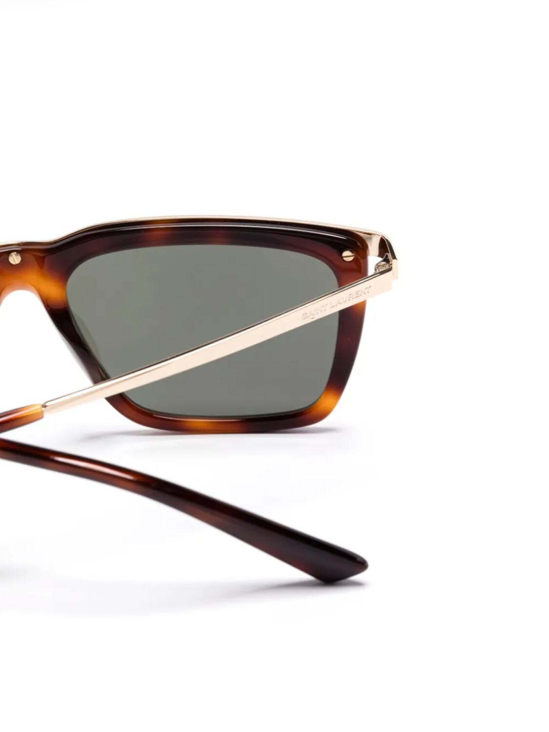 Солнцезащитные очки Saint Laurent Eyewear в квадратной оправе, коричневый — фото 3