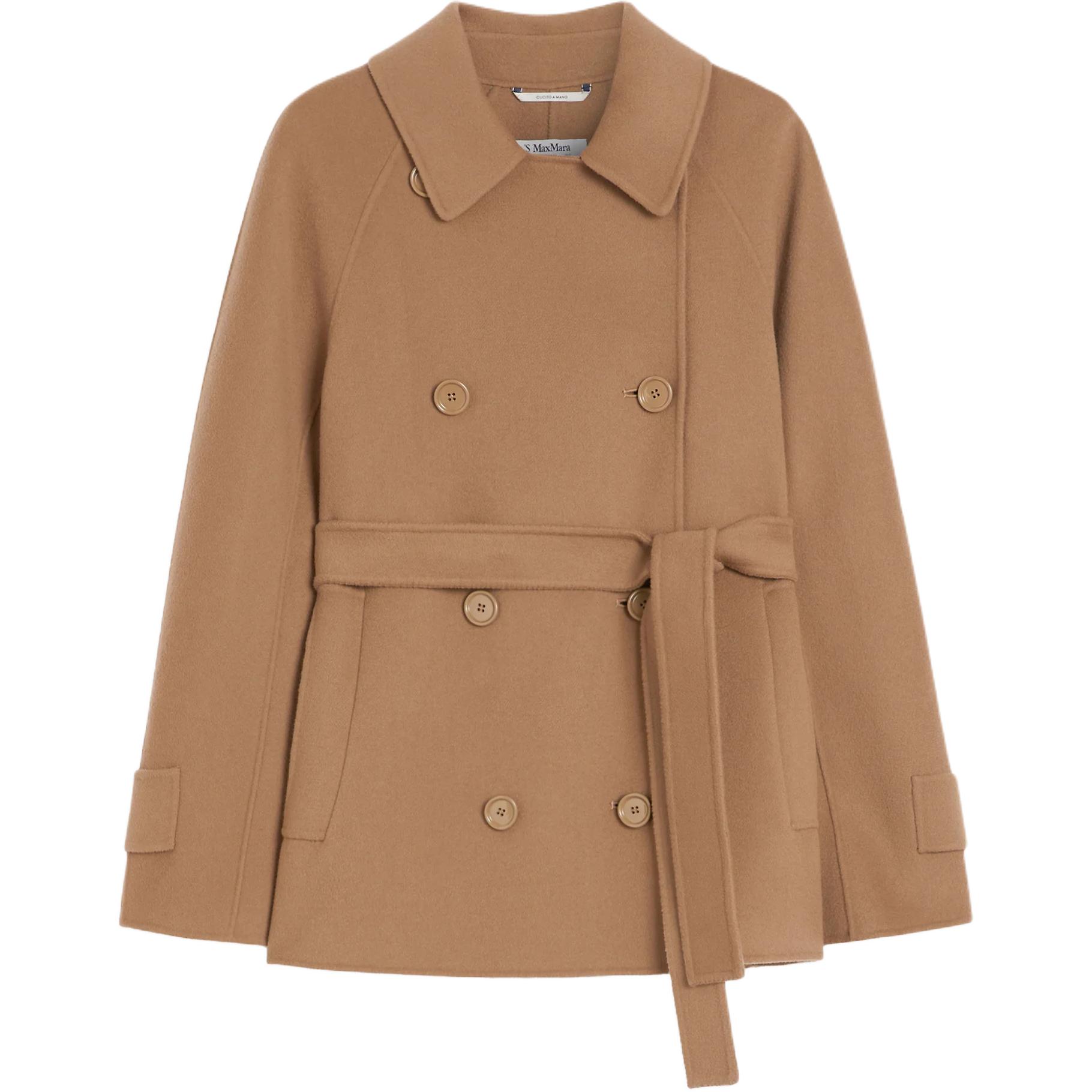 

'S MAX MARA Двубортный приталенный пиджак с поясом, Camel Brown