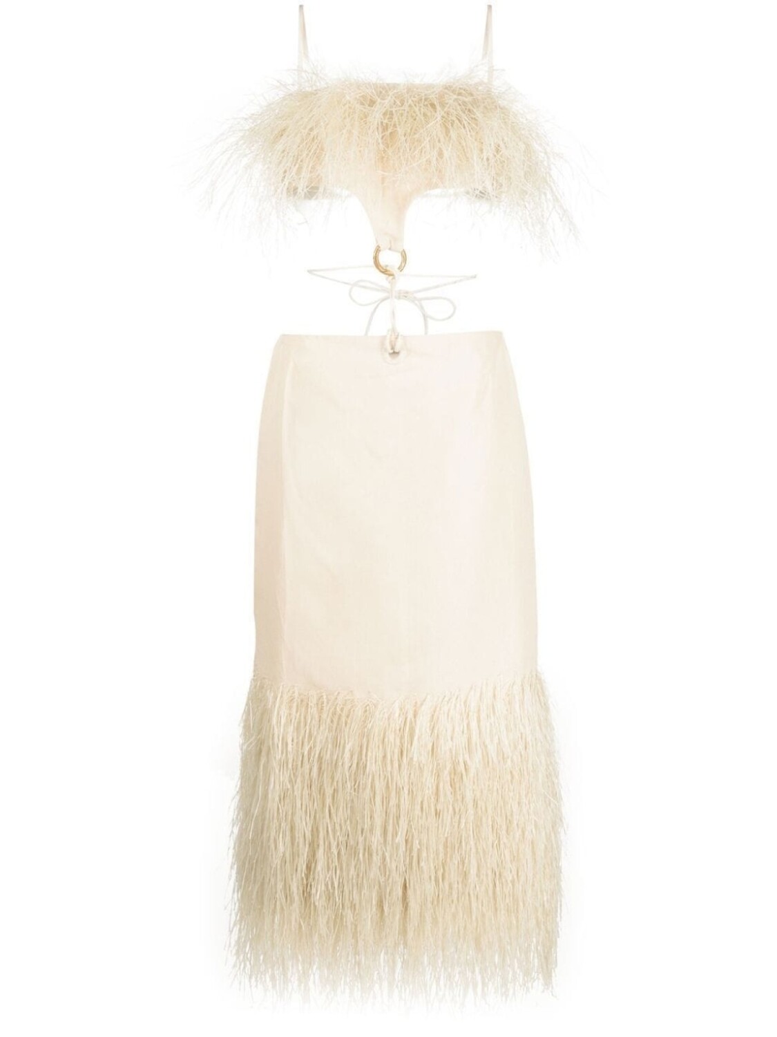 

Jacquemus платье La Robe Raphia с бахромой, белый