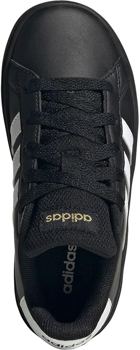 Кроссовки Adidas Kids' Grand Court 2.0, черный/белый/металлик — фото 3