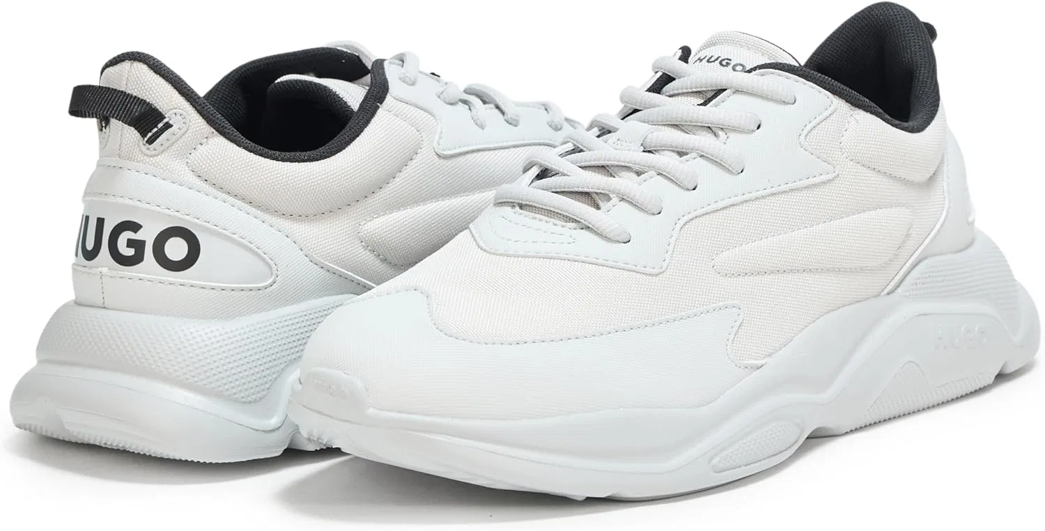 Мужские кроссовки HUGO в беговом стиле с толстой резиновой подошвой, Pearl Grey — фото 3
