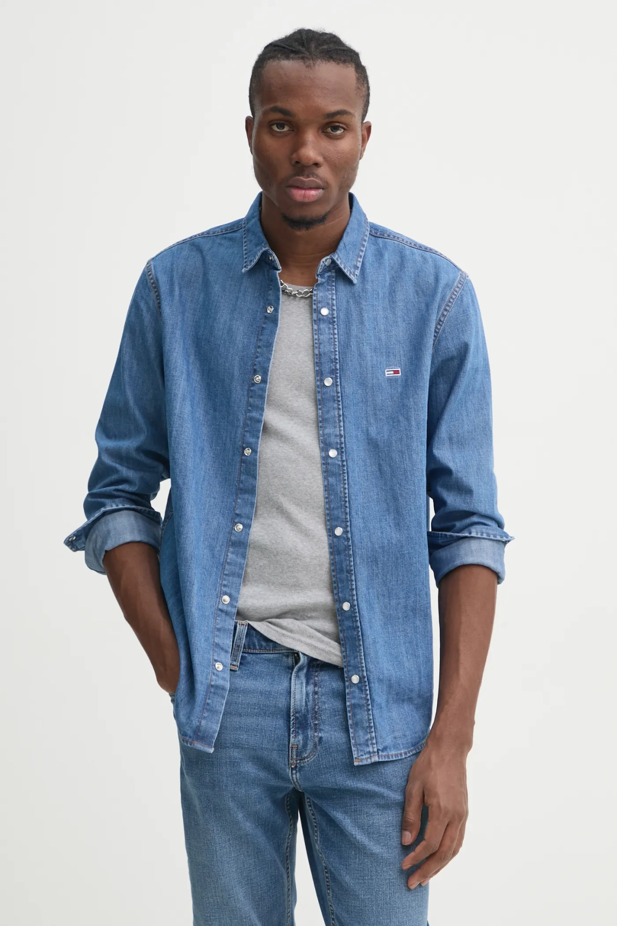 

Джинсовая рубашка Tommy Jeans, синий
