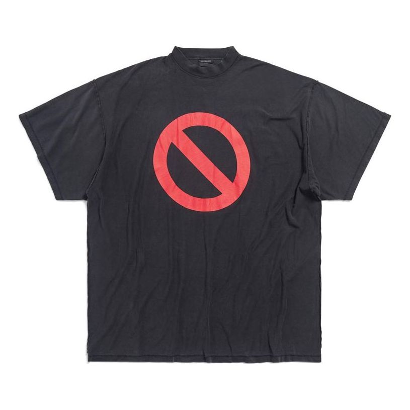 

Футболка Balenciaga Bfrnd Series Inside-out Oversized T-shirt 'Black Faded', черный