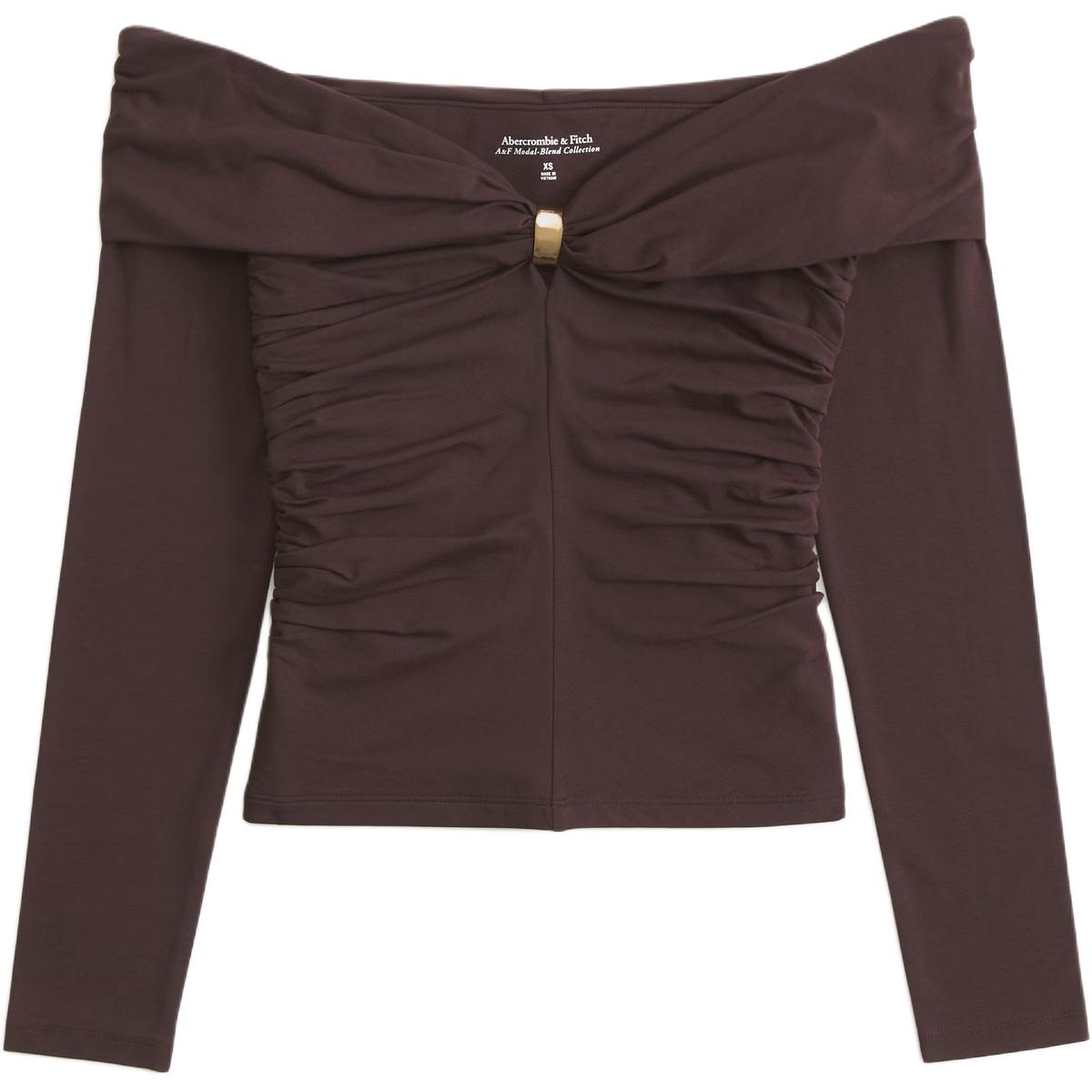 

Футболка женская Abercrombie＆Fitch, черный коричневый коричневый