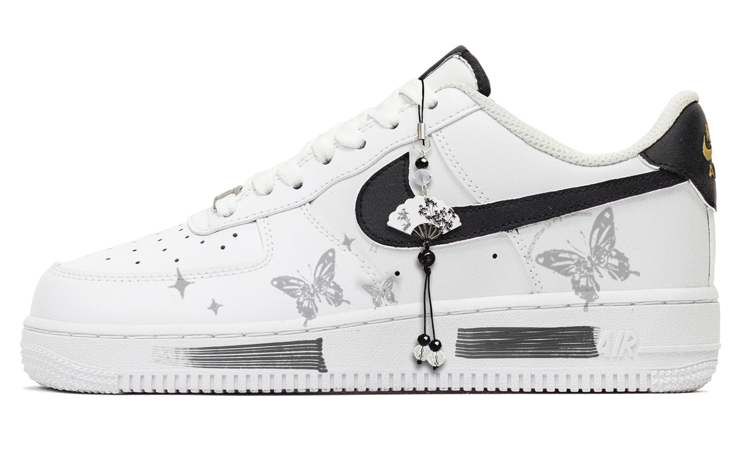 

Кроссовки Nike Air Force 1 Bamboo Whisper устойчивые к истиранию низкие унисекс черно-белые, цвет Black White