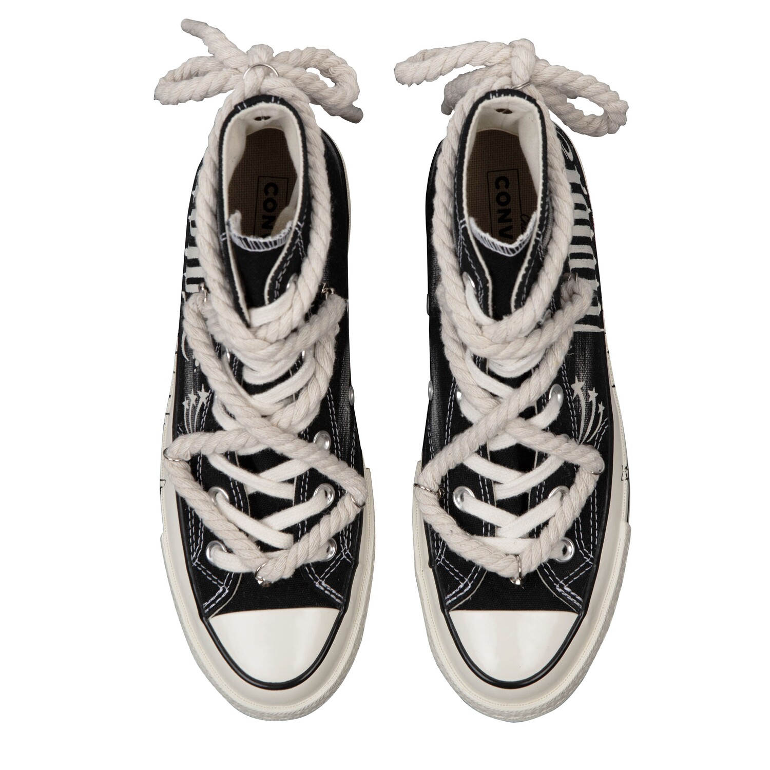 Парусиновые кеды Chuck 70 Унисекс С Высоким Берцем Белого цвета Converse, черный/белый — фото 4