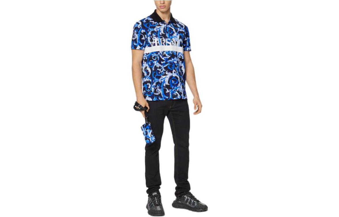 

Футболка поло мужская синяя VERSACE