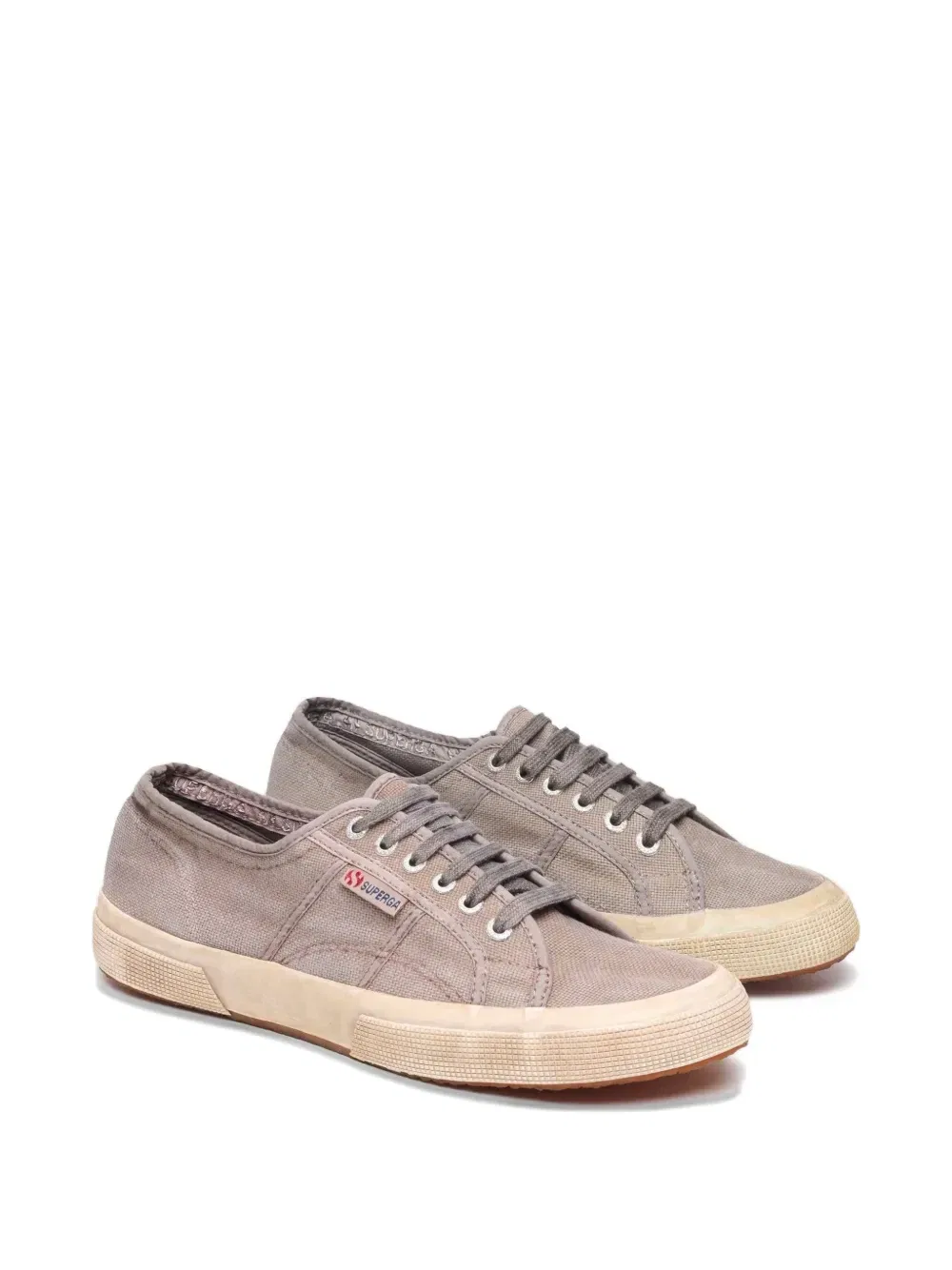 Кроссовки 2750 из окрашенного хлопка и канваса Superga, серый — фото 2