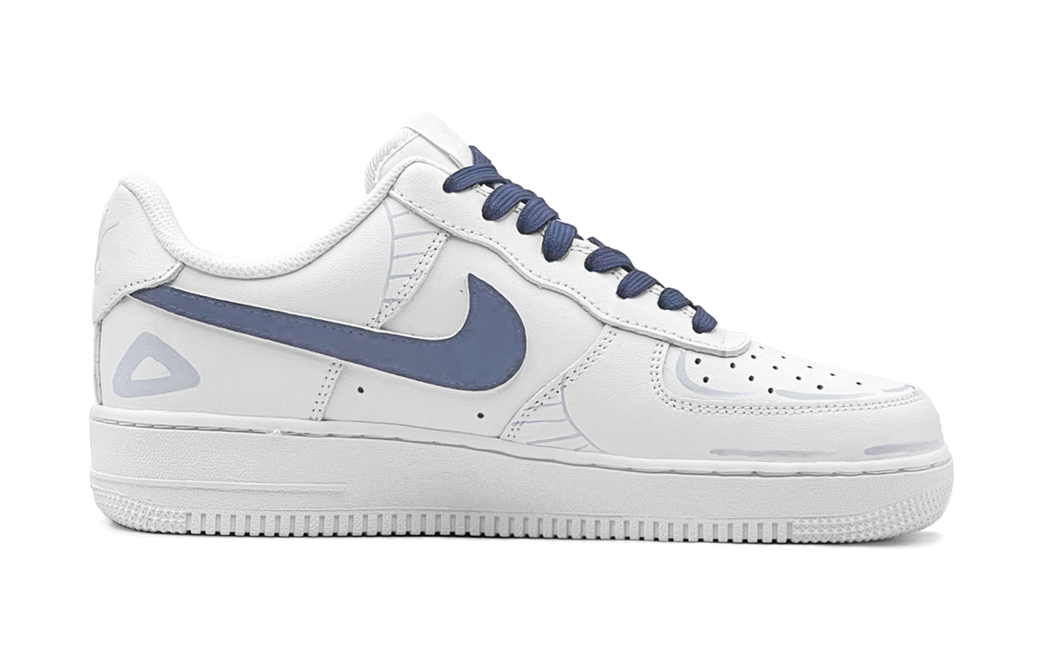 Nike Air Force 1 Мужские сине-белые скейтборд кроссовки — фото 3