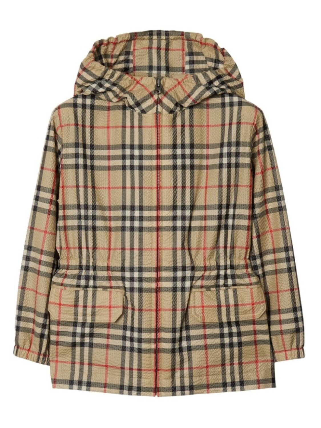 

Burberry Kids куртка с капюшоном и вставками Vintage Check, нейтральный цвет