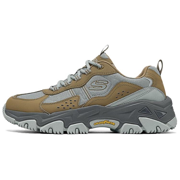 

Skechers Мужские повседневные низкие кроссовки для улицы, цвет оливковый зеленый