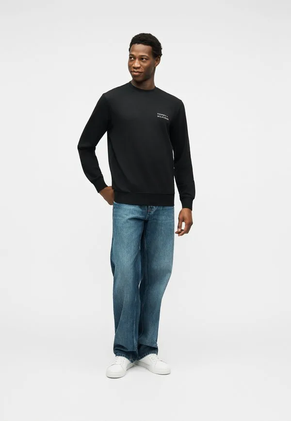 Толстовка из махровой ткани с вышивкой логотипа Tommy Hilfiger, Black — фото 2