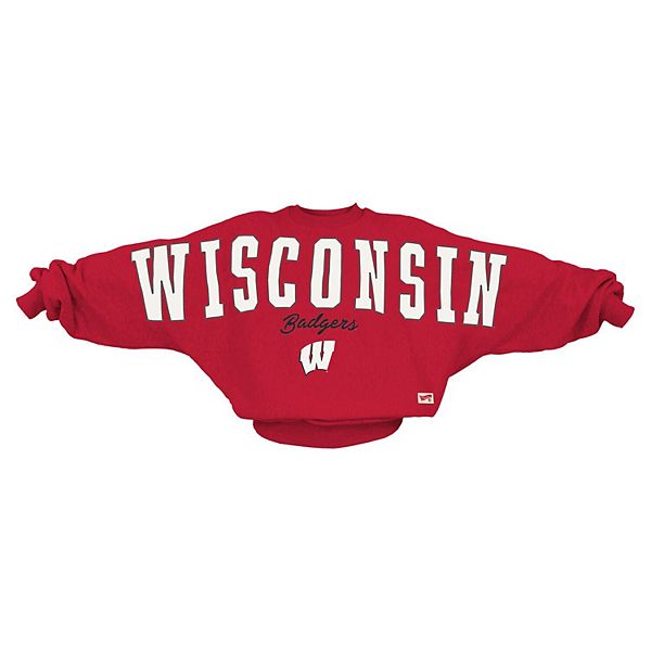 

Женский красный свитшот wisconsin badgers flannigan oversized dolman Pressbox