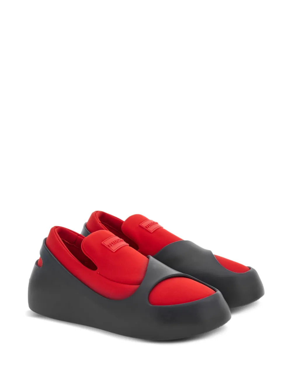 Кроссовки Hybrid с нашивкой-логотипом и вставками Ferragamo, красный — фото 2