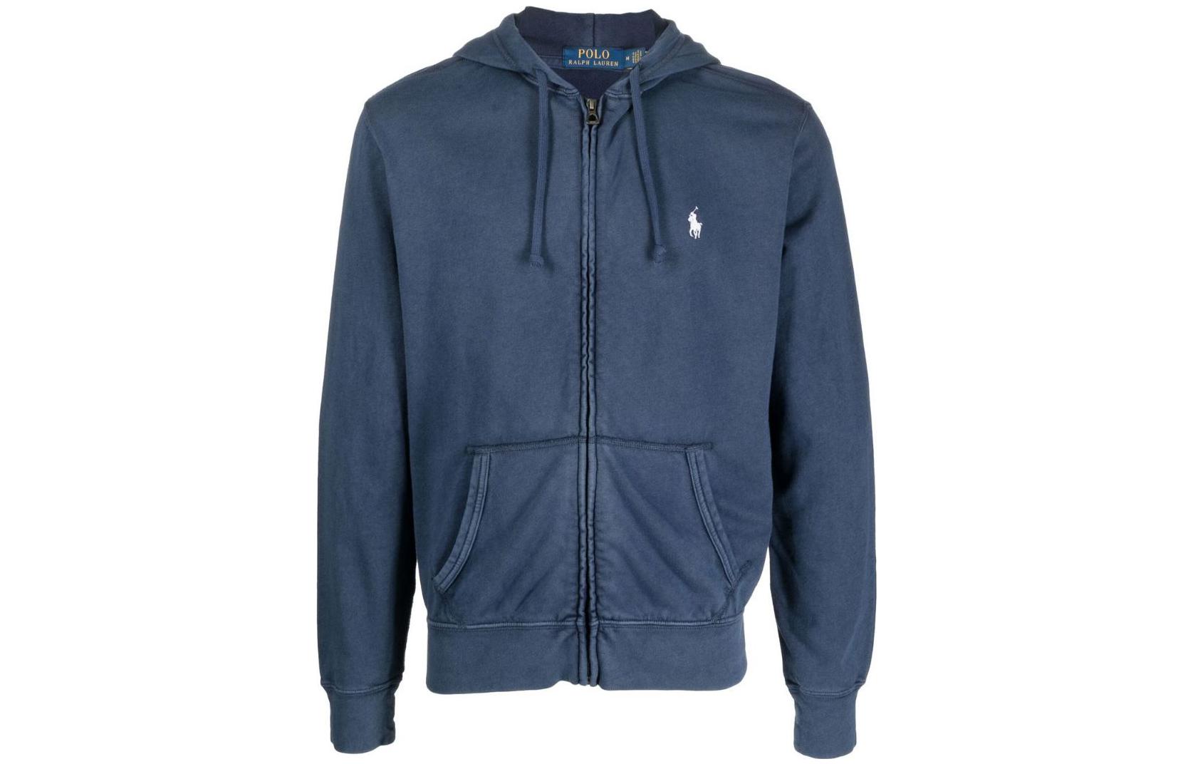 

Толстовка с молнией и шнурком с вышивкой Pony Polo Ralph Lauren, синий