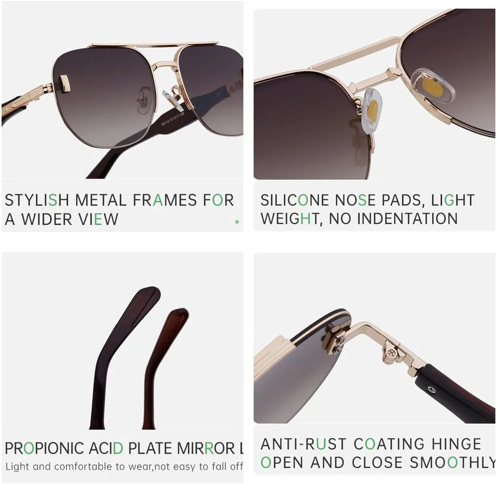 

Большие панк-солнцезащитные очки для мужчин, роскошные винтажные солнцезащитные очки в металлической оправе для вождения, SUN1349 Generic, C2golddoublegray