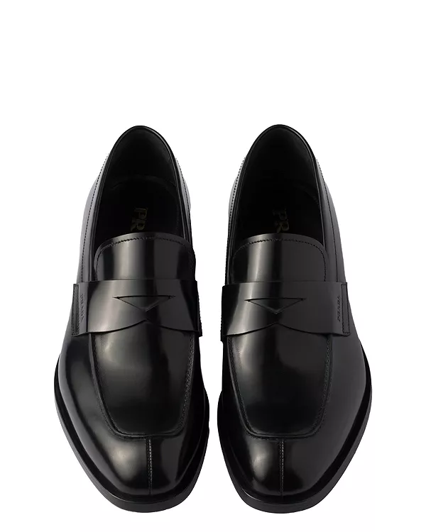 Мужские лоферы из матовой кожи Prada, черный — фото 3