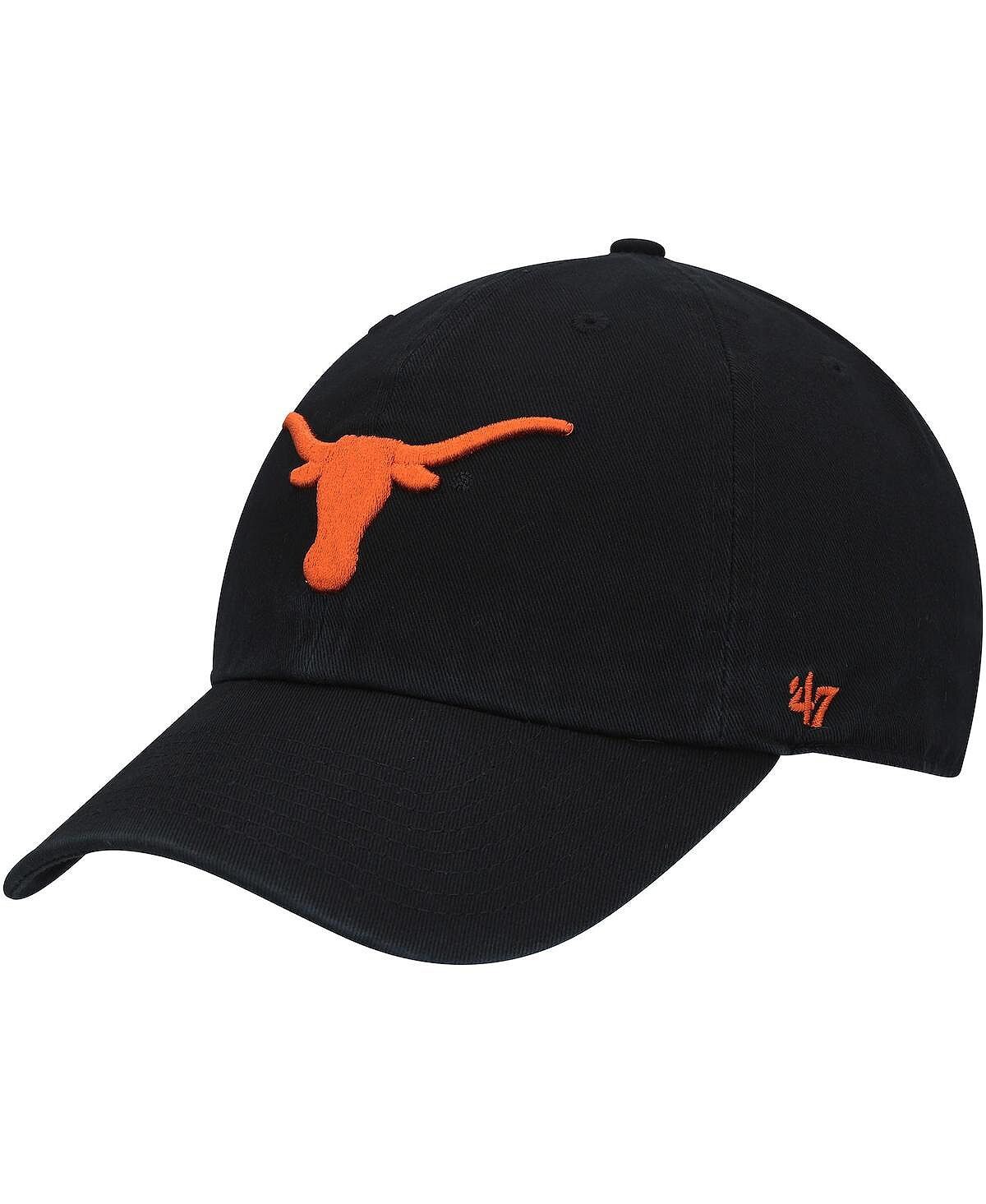 

Мужская черная регулируемая шляпа с логотипом Texas Longhorns '47 '47 Brand