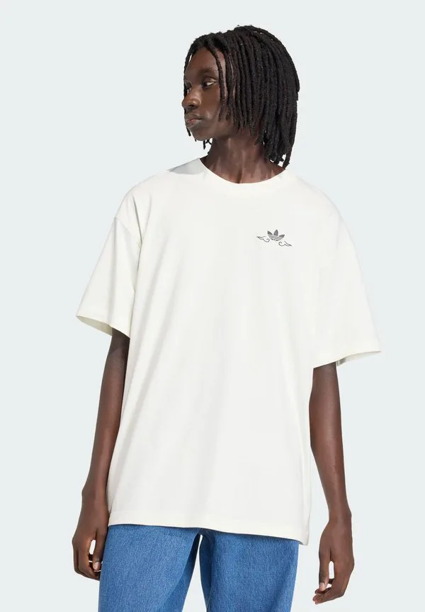 Футболка с принтом лягушки Adidas Originals, Off White — фото 2
