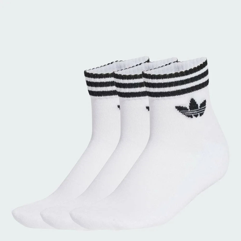 Носки Three Stripes до щиколотки, комплект из 3 пар Adidas, white