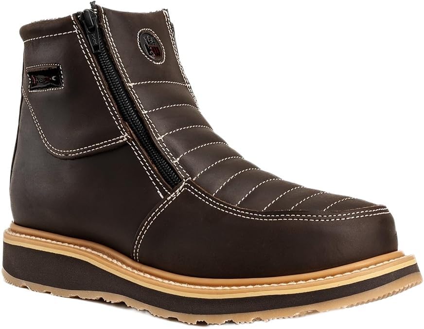 

Мужские ботинки King Welt Ultra Flex 6 335 с двойной молнией, двойной плотностью и легкие - коричневые Generic