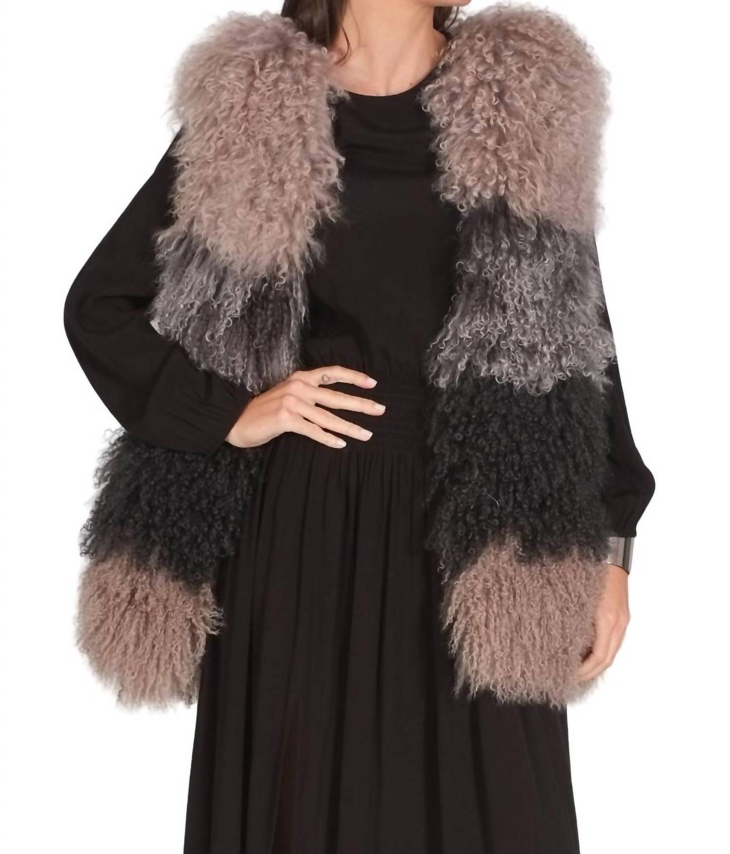 

Жилет Cara Mongolian в цветных блоках Muche & Muchette, цвет colorblock