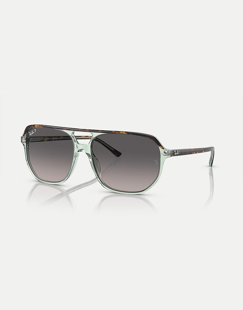 

Темно-коричневые солнцезащитные очки Ray-Ban Bill One с неправильной поляризацией и прозрачными зелеными линзами