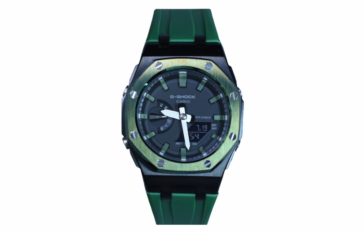 

CASIO Часы Men Liquid Crystal/Analog Dual Display Series 44mm Black Watch, Jasper Forest