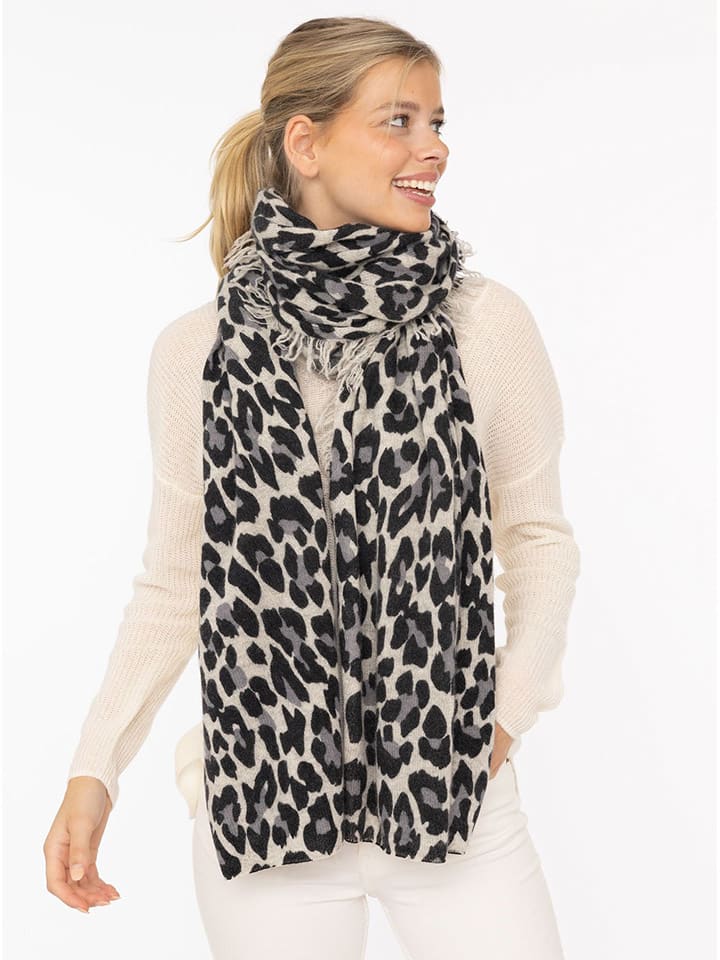 

Кашемировый шарф Лев серо-черного цвета - (Д)195 x (Ш)95 см Zwillingsherz